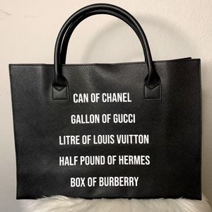 NWOT Fluent French Black Vegan Leather Tote